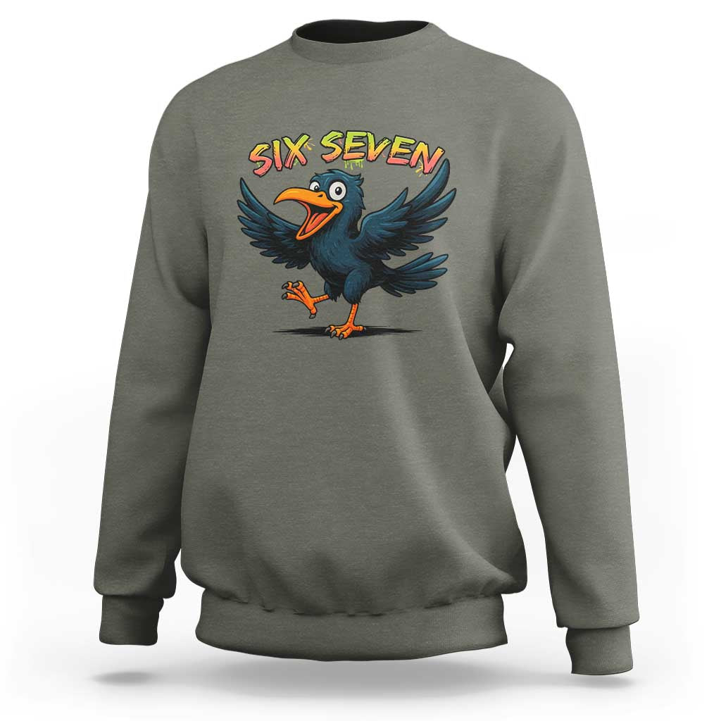 Funny Raven Six Seven Meme Trending Gift Sweatshirt - Wonder Print Shop