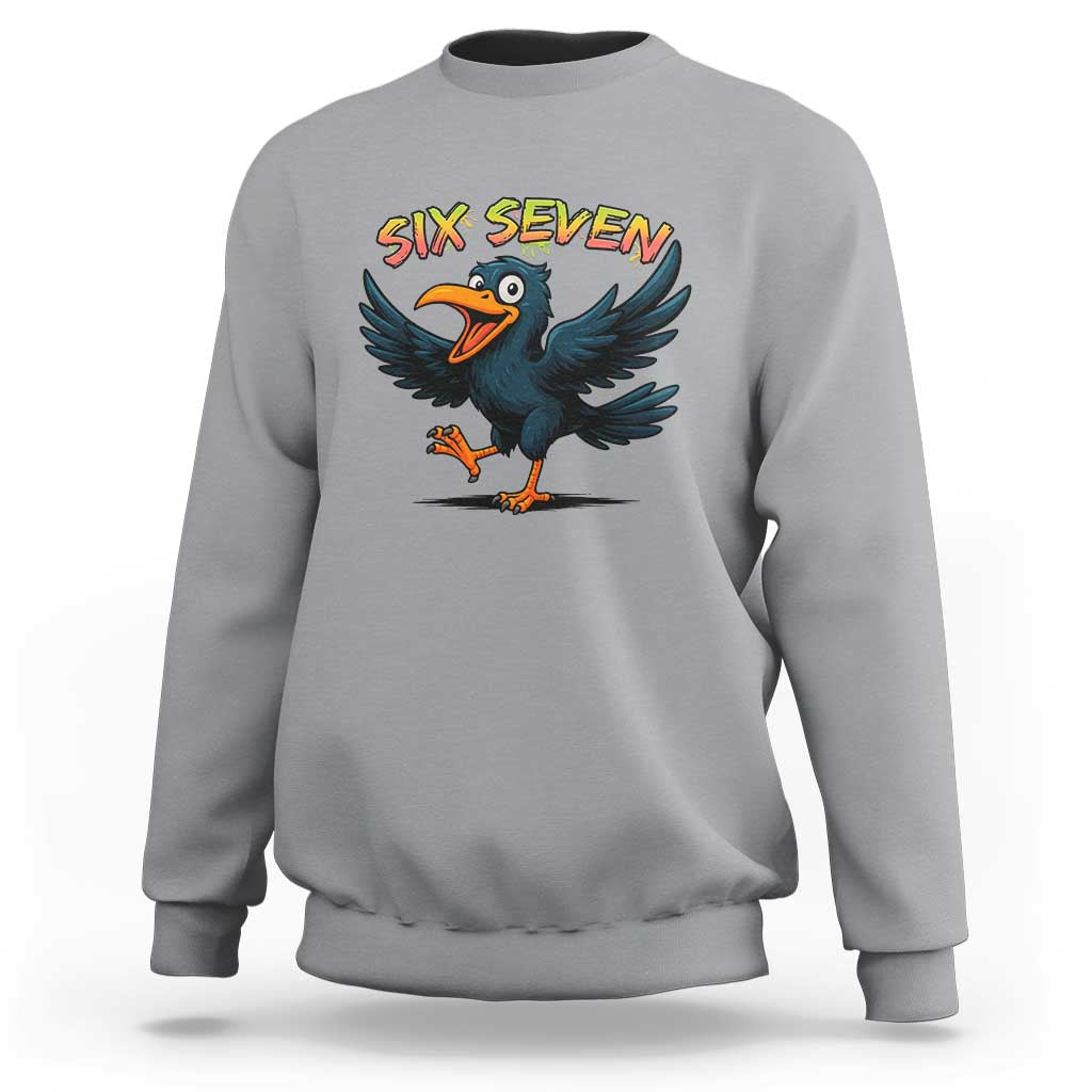 Funny Raven Six Seven Meme Trending Gift Sweatshirt - Wonder Print Shop