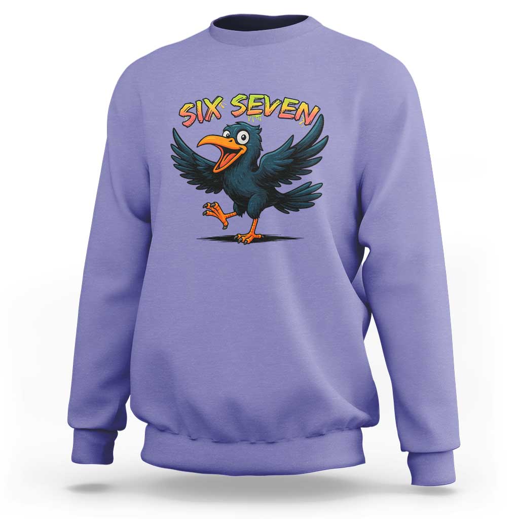 Funny Raven Six Seven Meme Trending Gift Sweatshirt - Wonder Print Shop