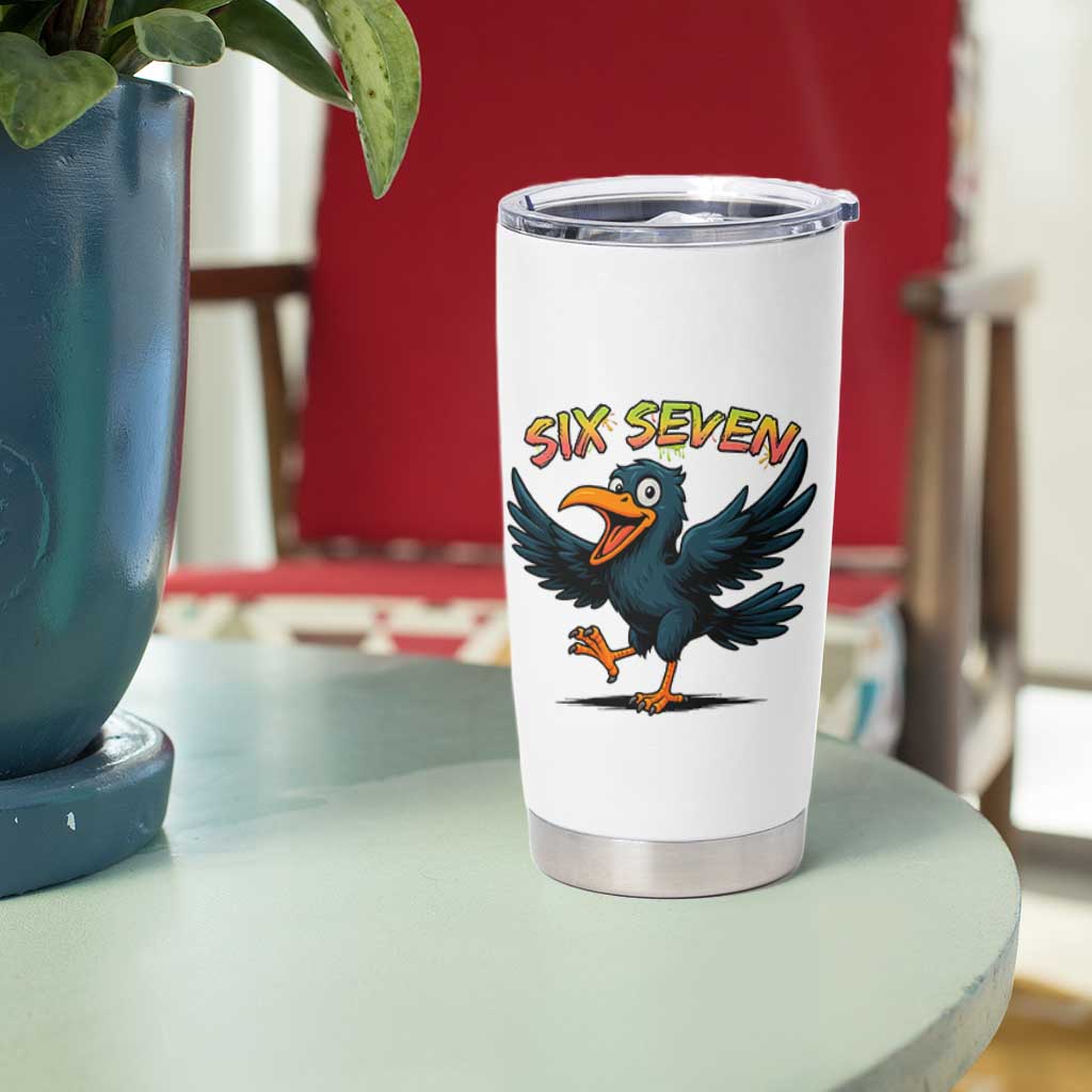 Funny Raven Six Seven Meme Trending Gift Tumbler Cup - Wonder Print Shop