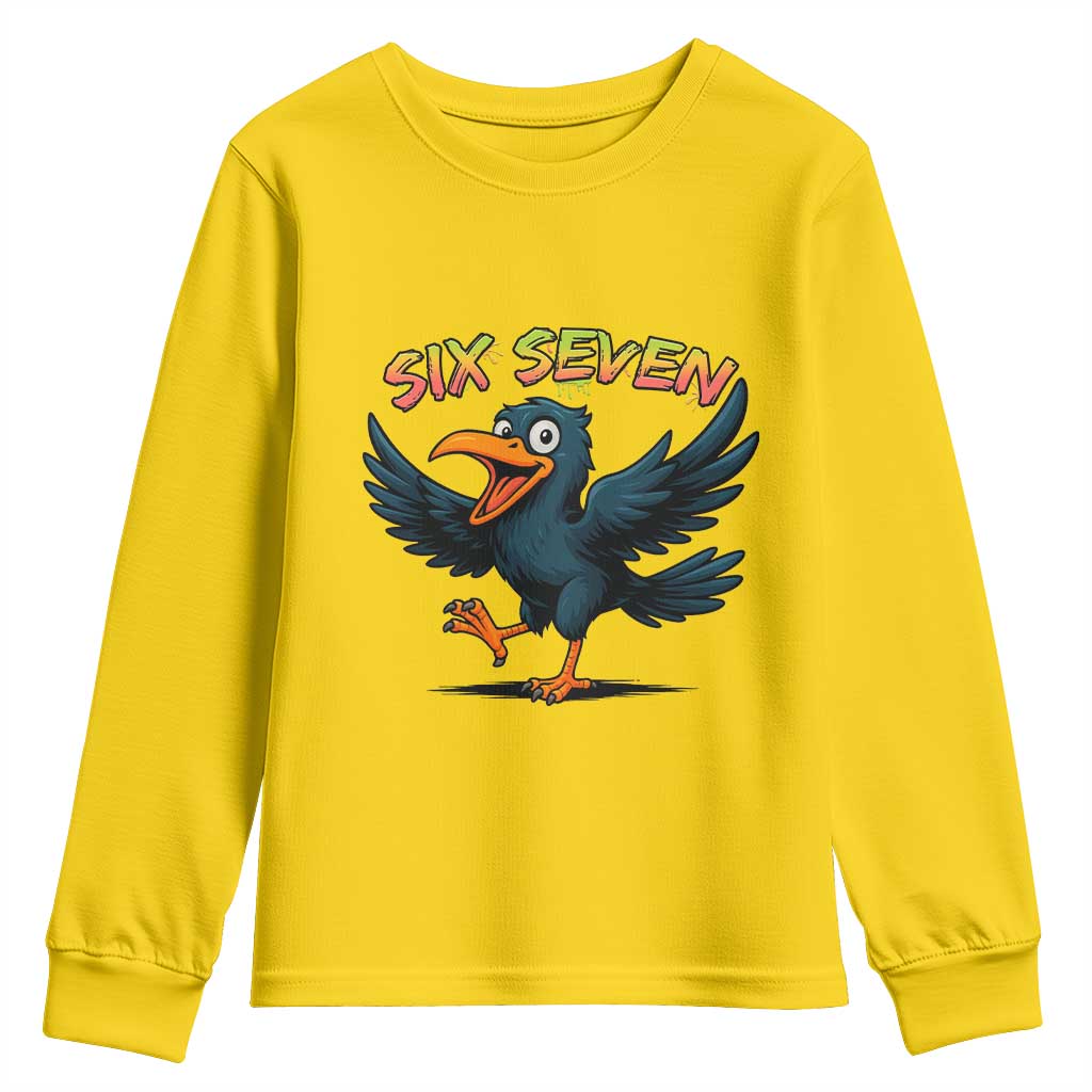 Funny Raven Six Seven Meme Trending Gift Youth Sweatshirt - Wonder Print Shop