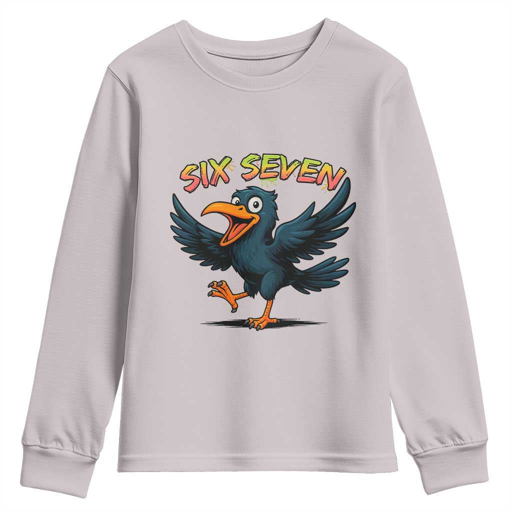 Funny Raven Six Seven Meme Trending Gift Youth Sweatshirt - Wonder Print Shop