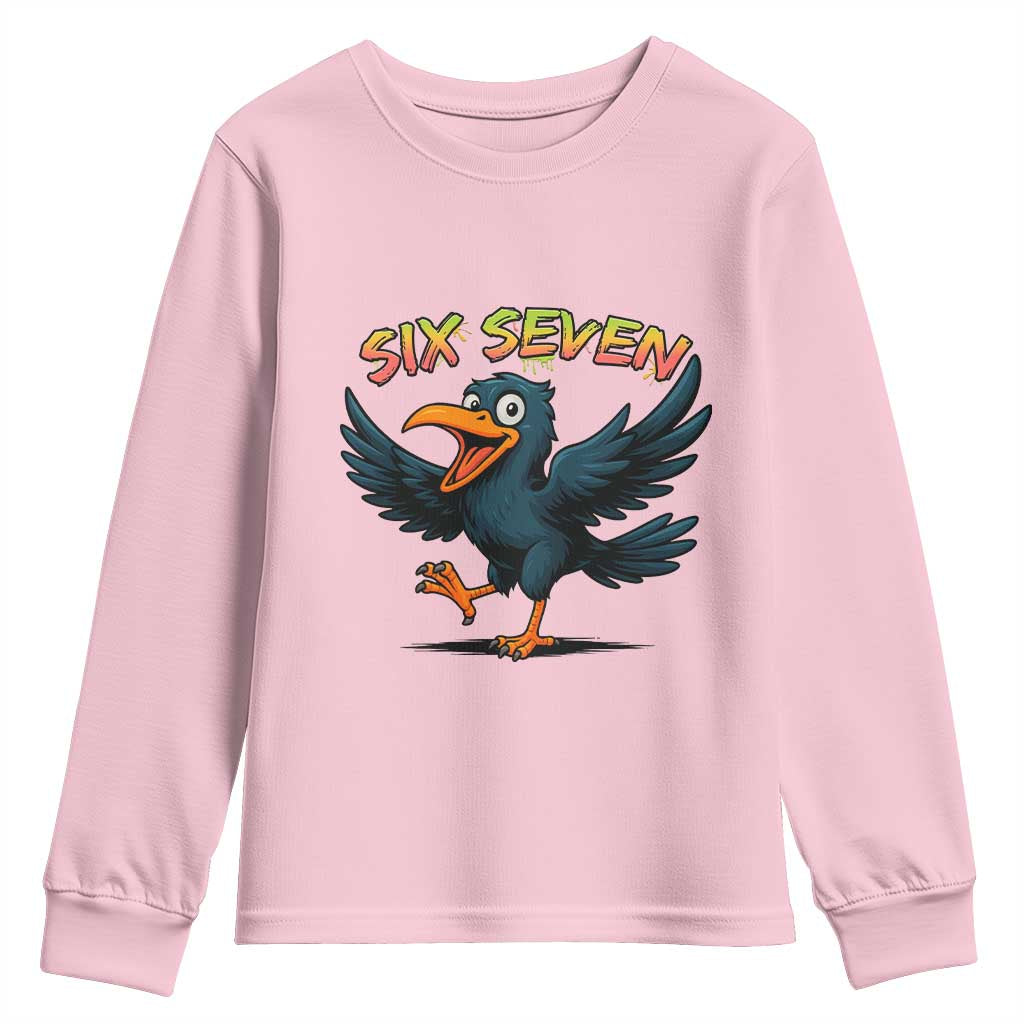 Funny Raven Six Seven Meme Trending Gift Youth Sweatshirt - Wonder Print Shop