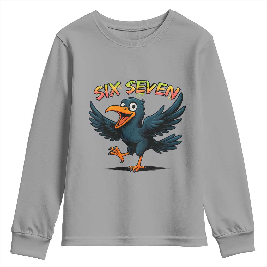 Funny Raven Six Seven Meme Trending Gift Youth Sweatshirt - Wonder Print Shop