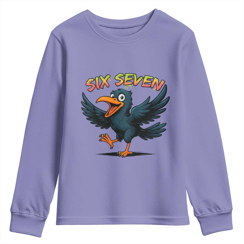 Funny Raven Six Seven Meme Trending Gift Youth Sweatshirt - Wonder Print Shop