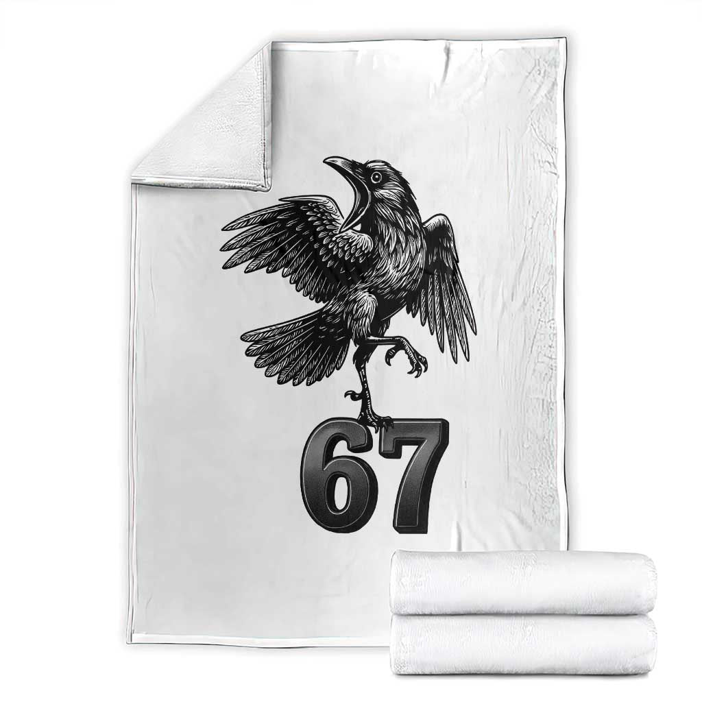 Funny Raven Brainrot Six Seven Meme Gift Throw Blanket - Wonder Print Shop