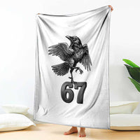 Funny Raven Brainrot Six Seven Meme Gift Throw Blanket - Wonder Print Shop