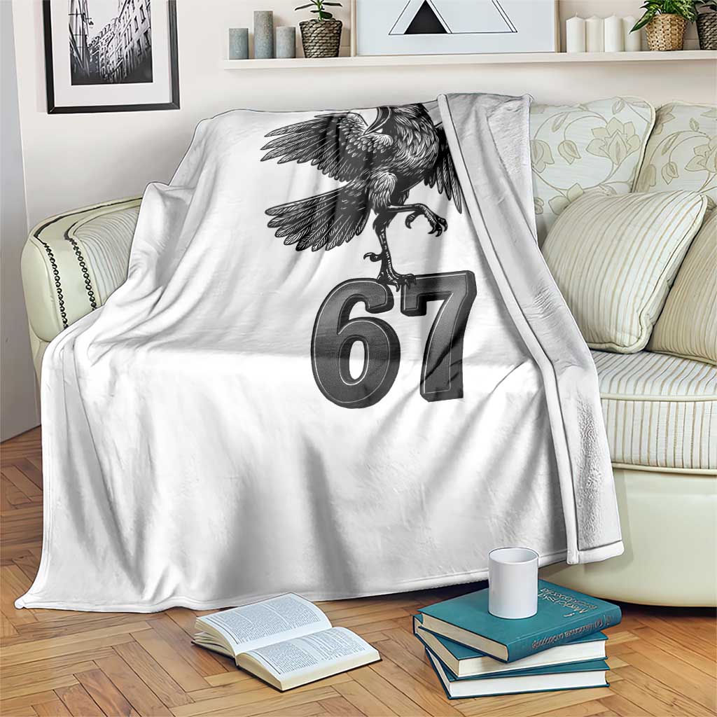 Funny Raven Brainrot Six Seven Meme Gift Throw Blanket - Wonder Print Shop