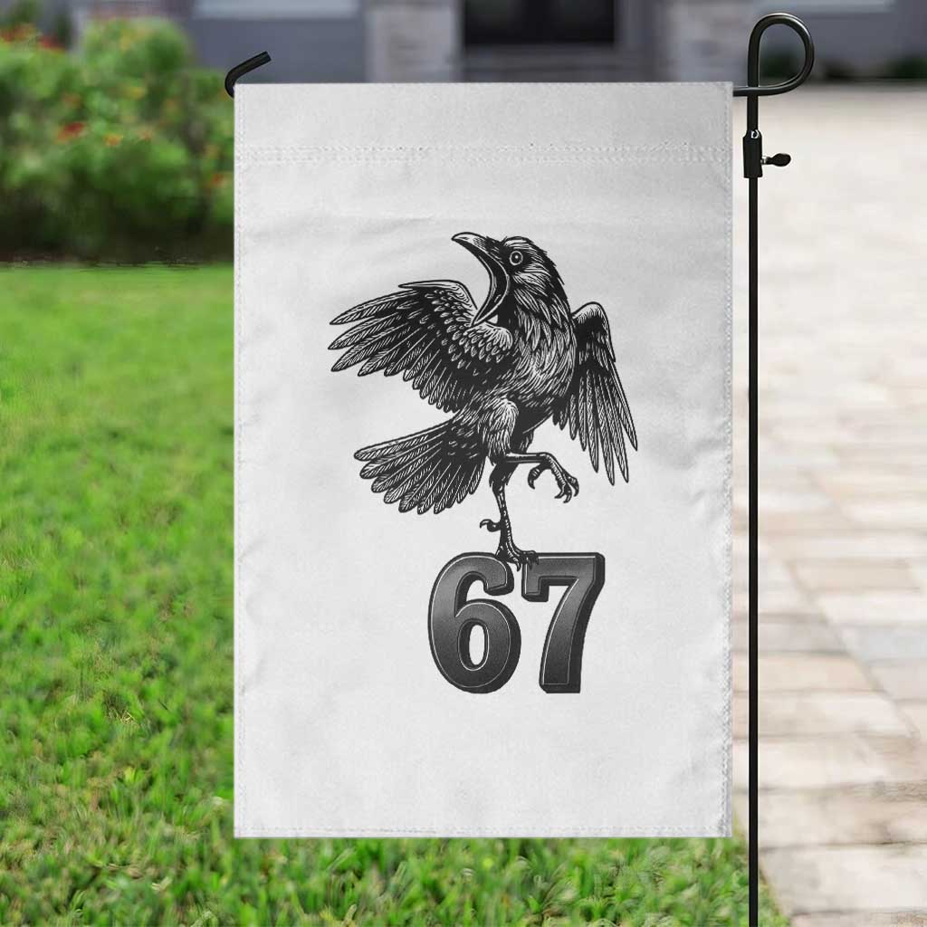 Funny Raven Brainrot Six Seven Meme Gift Garden Flag - Wonder Print Shop