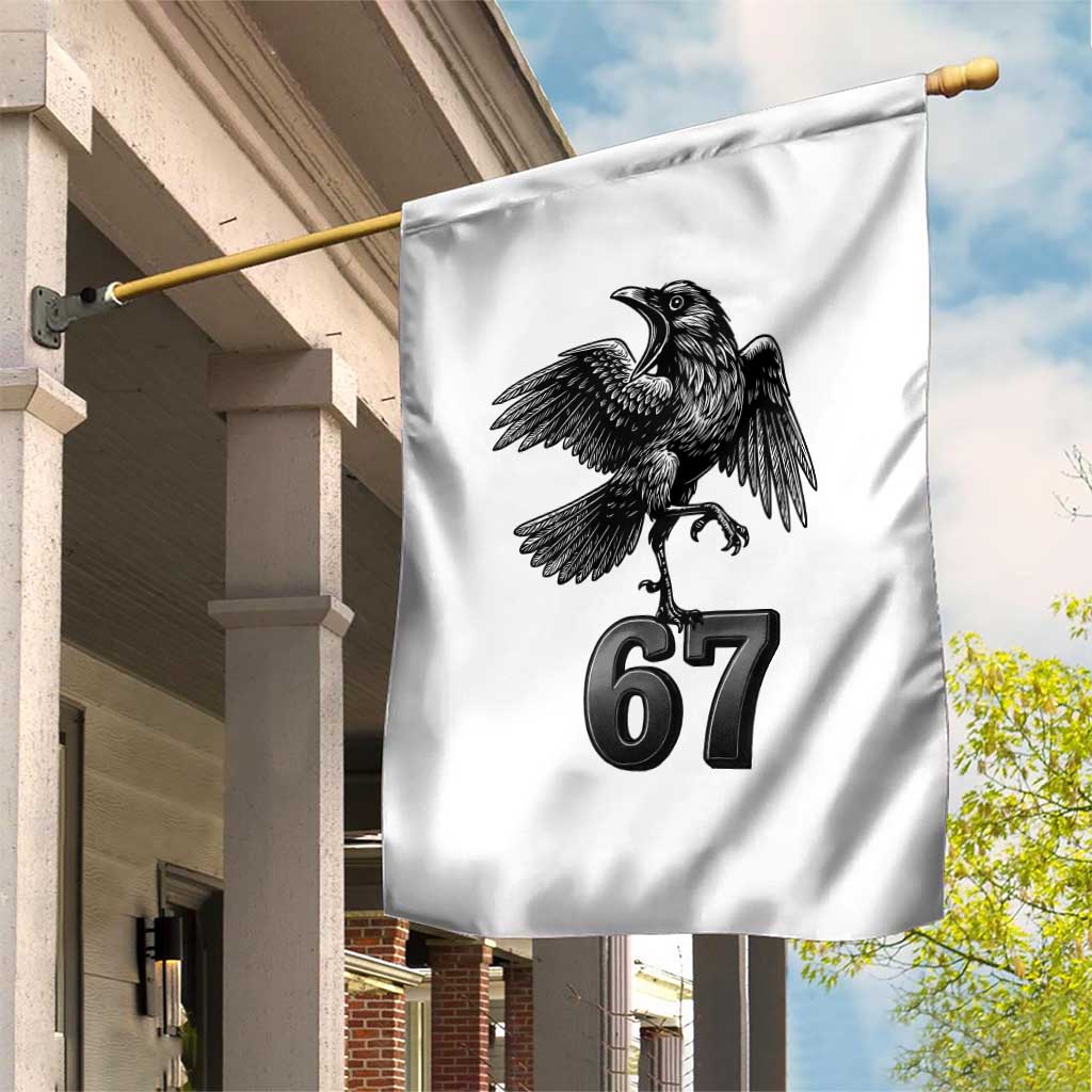 Funny Raven Brainrot Six Seven Meme Gift Garden Flag - Wonder Print Shop