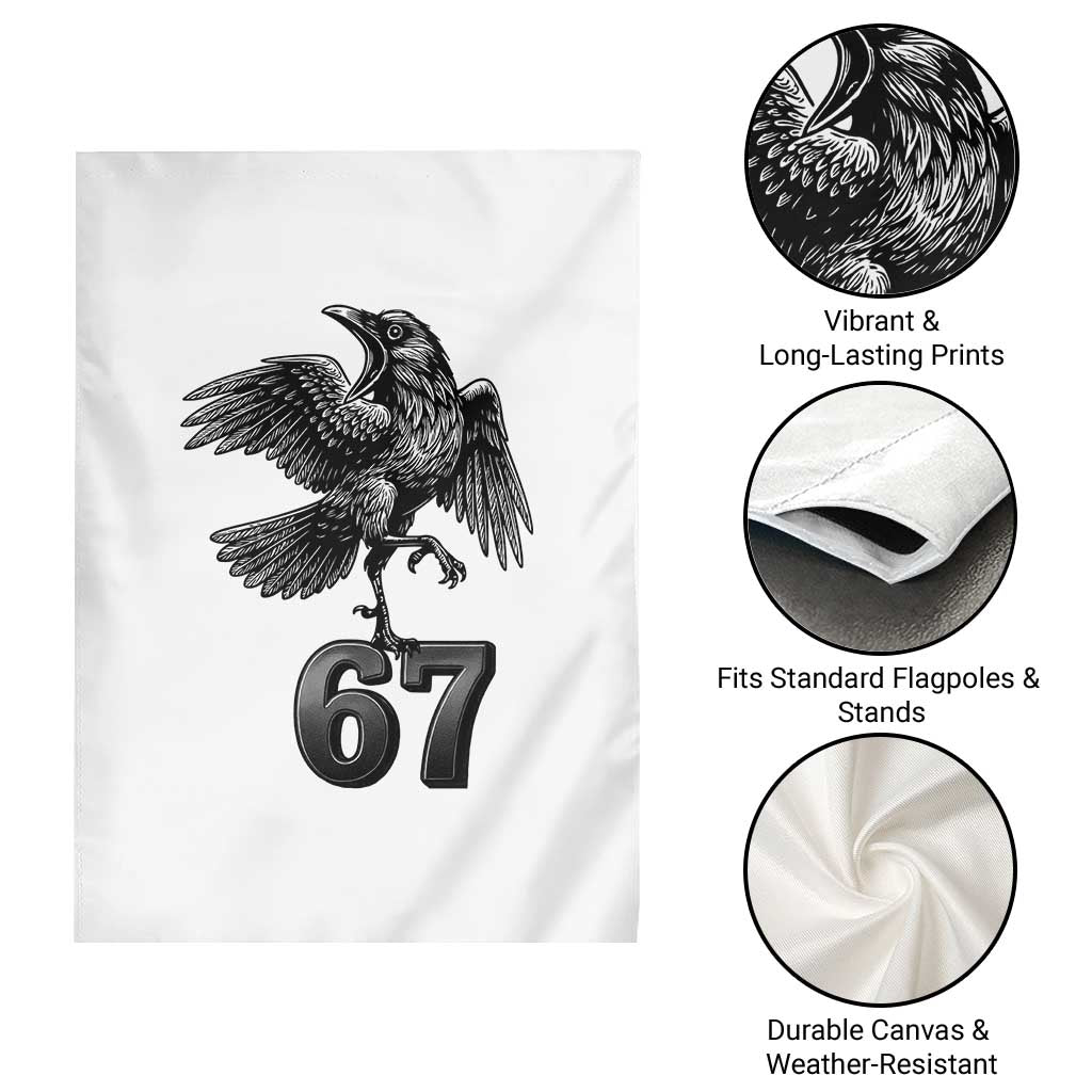 Funny Raven Brainrot Six Seven Meme Gift Garden Flag - Wonder Print Shop