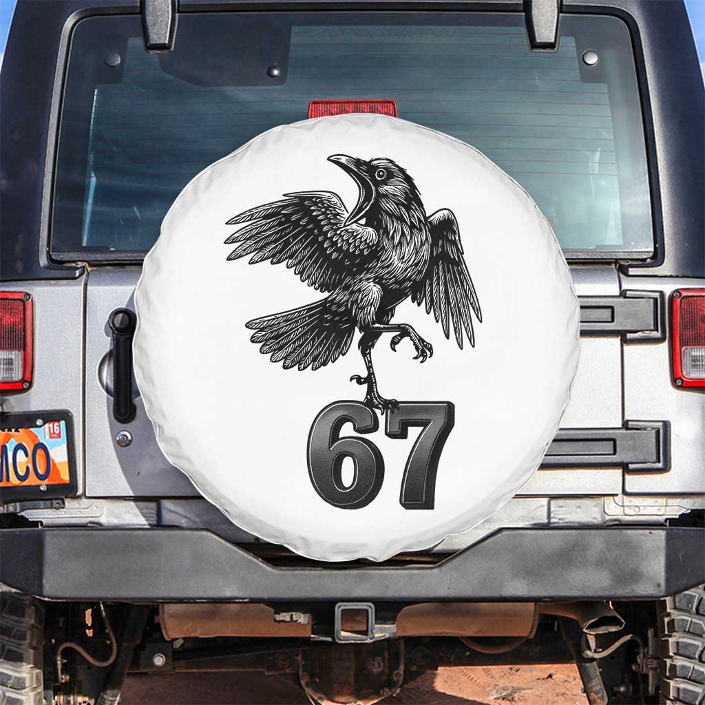 Funny Raven Brainrot Six Seven Meme Gift Spare Tire Cover - Wonder Print Shop