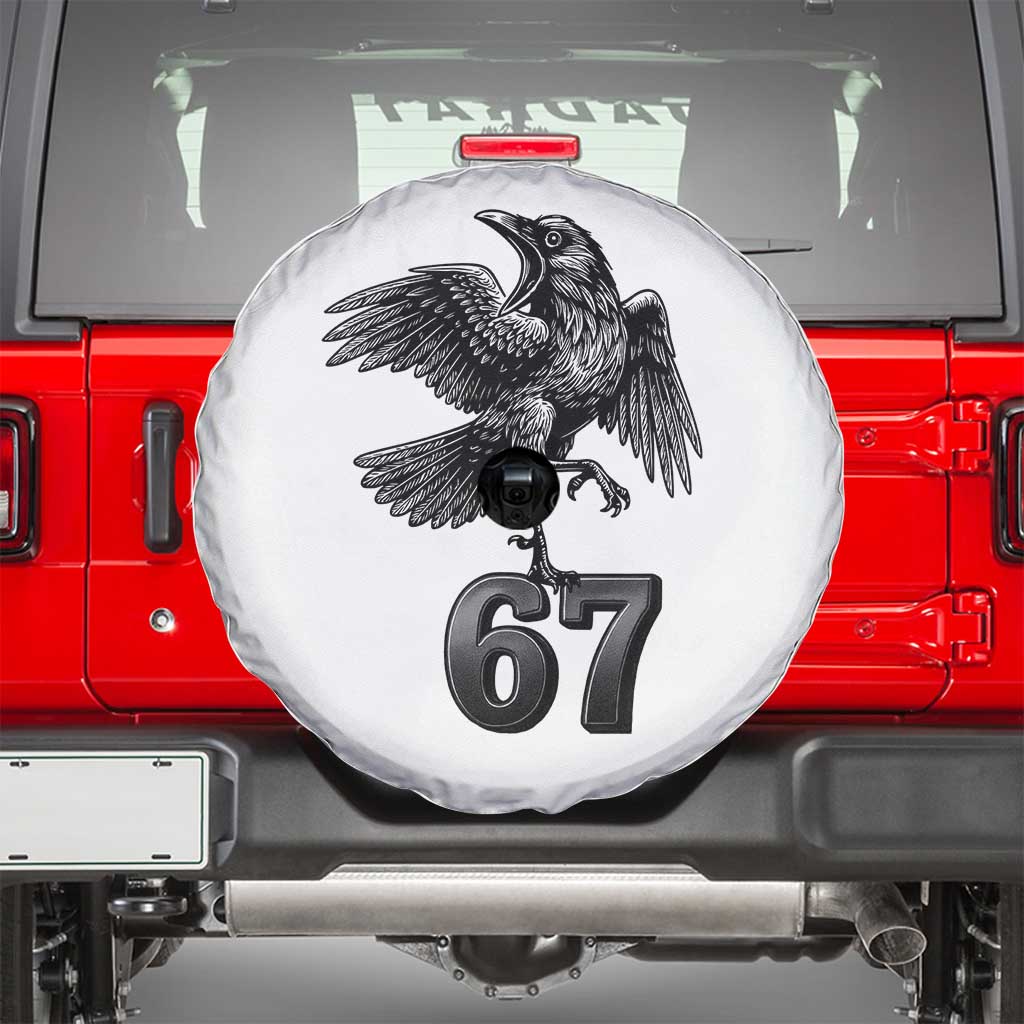 Funny Raven Brainrot Six Seven Meme Gift Spare Tire Cover - Wonder Print Shop