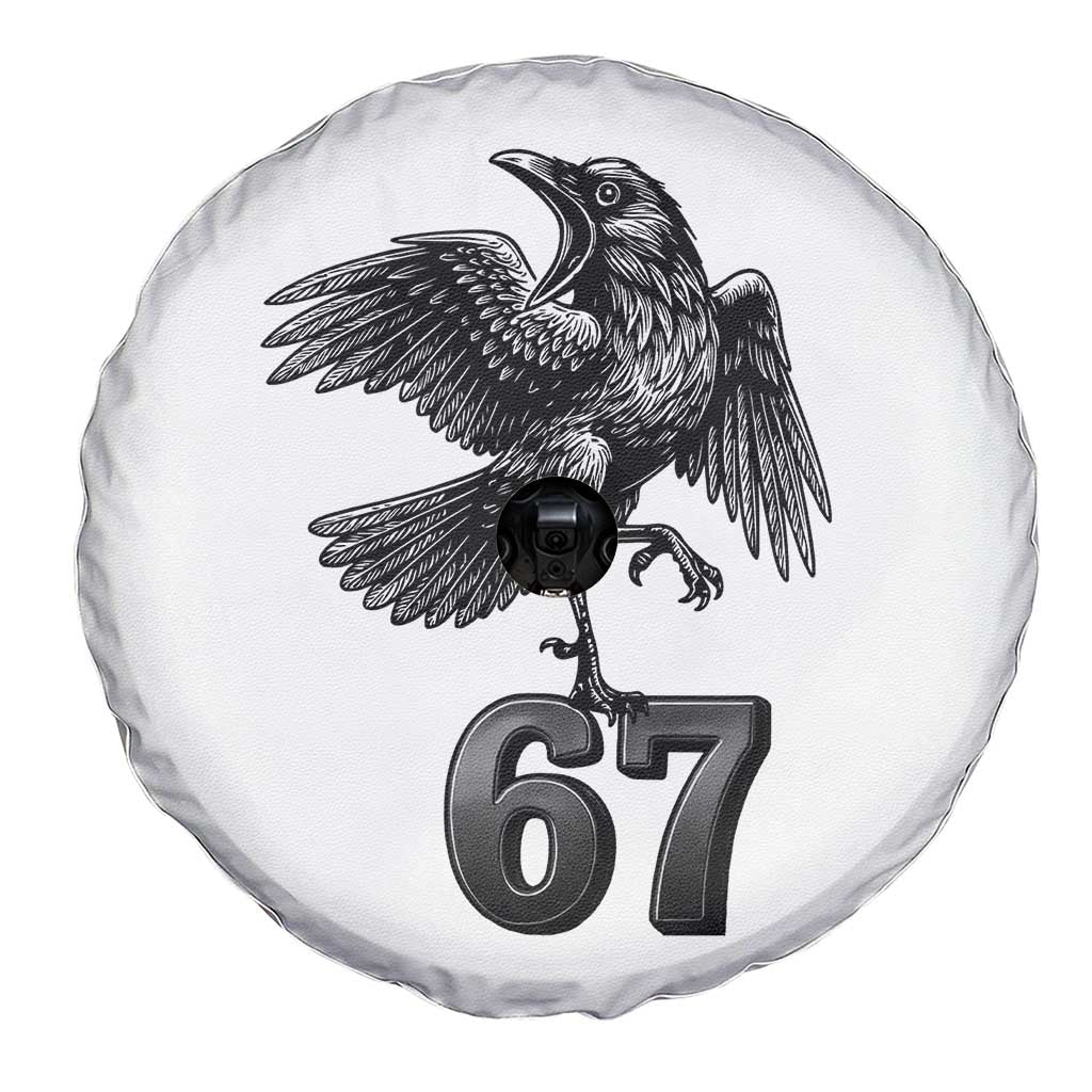 Funny Raven Brainrot Six Seven Meme Gift Spare Tire Cover - Wonder Print Shop
