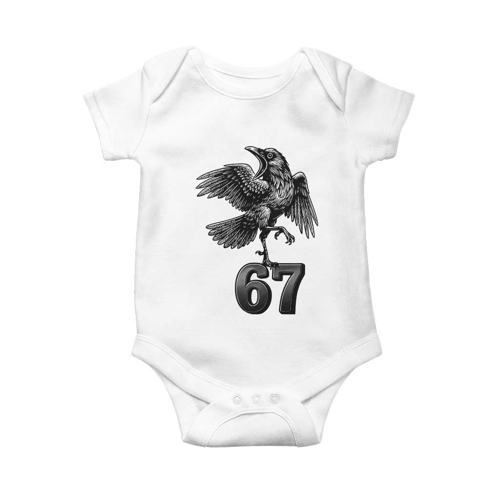 Funny Raven Brainrot Six Seven Meme Gift Baby Onesie - Wonder Print Shop