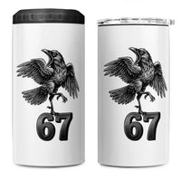 Funny Raven Brainrot Six Seven Meme Gift 4 in 1 Can Cooler Tumbler - Wonder Print Shop