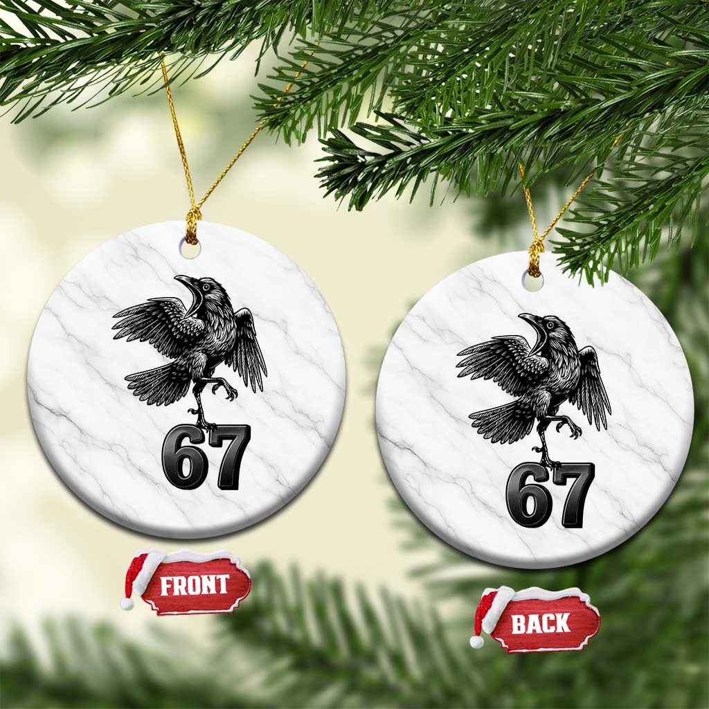 Funny Raven Brainrot Six Seven Meme Gift Ceramic Ornament - Wonder Print Shop