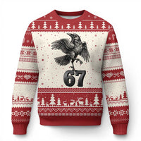 Funny Raven Brainrot Six Seven Meme Gift Ugly Christmas Sweater - Wonder Print Shop