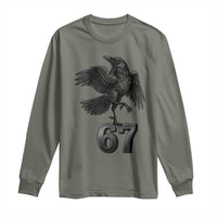 Funny Raven Brainrot Six Seven Meme Gift Long Sleeve Shirt - Wonder Print Shop