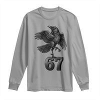 Funny Raven Brainrot Six Seven Meme Gift Long Sleeve Shirt - Wonder Print Shop