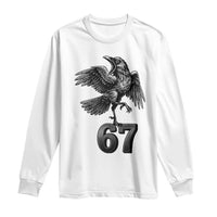 Funny Raven Brainrot Six Seven Meme Gift Long Sleeve Shirt - Wonder Print Shop