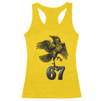 Funny Raven Brainrot Six Seven Meme Gift Racerback Tank Top - Wonder Print Shop