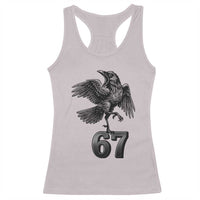 Funny Raven Brainrot Six Seven Meme Gift Racerback Tank Top - Wonder Print Shop