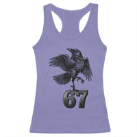 Funny Raven Brainrot Six Seven Meme Gift Racerback Tank Top - Wonder Print Shop