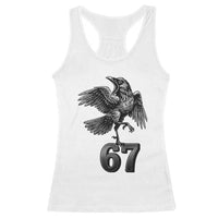 Funny Raven Brainrot Six Seven Meme Gift Racerback Tank Top - Wonder Print Shop