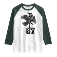 Funny Raven Brainrot Six Seven Meme Gift Raglan Shirt - Wonder Print Shop