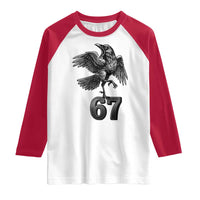 Funny Raven Brainrot Six Seven Meme Gift Raglan Shirt - Wonder Print Shop