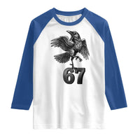 Funny Raven Brainrot Six Seven Meme Gift Raglan Shirt - Wonder Print Shop