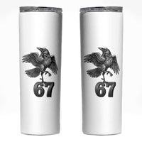 Funny Raven Brainrot Six Seven Meme Gift Skinny Tumbler - Wonder Print Shop