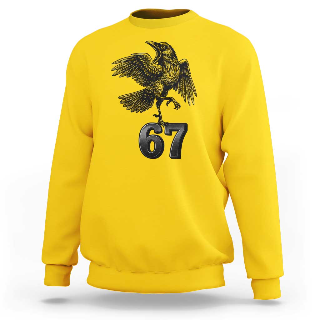 Funny Raven Brainrot Six Seven Meme Gift Sweatshirt - Wonder Print Shop