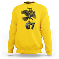 Funny Raven Brainrot Six Seven Meme Gift Sweatshirt - Wonder Print Shop