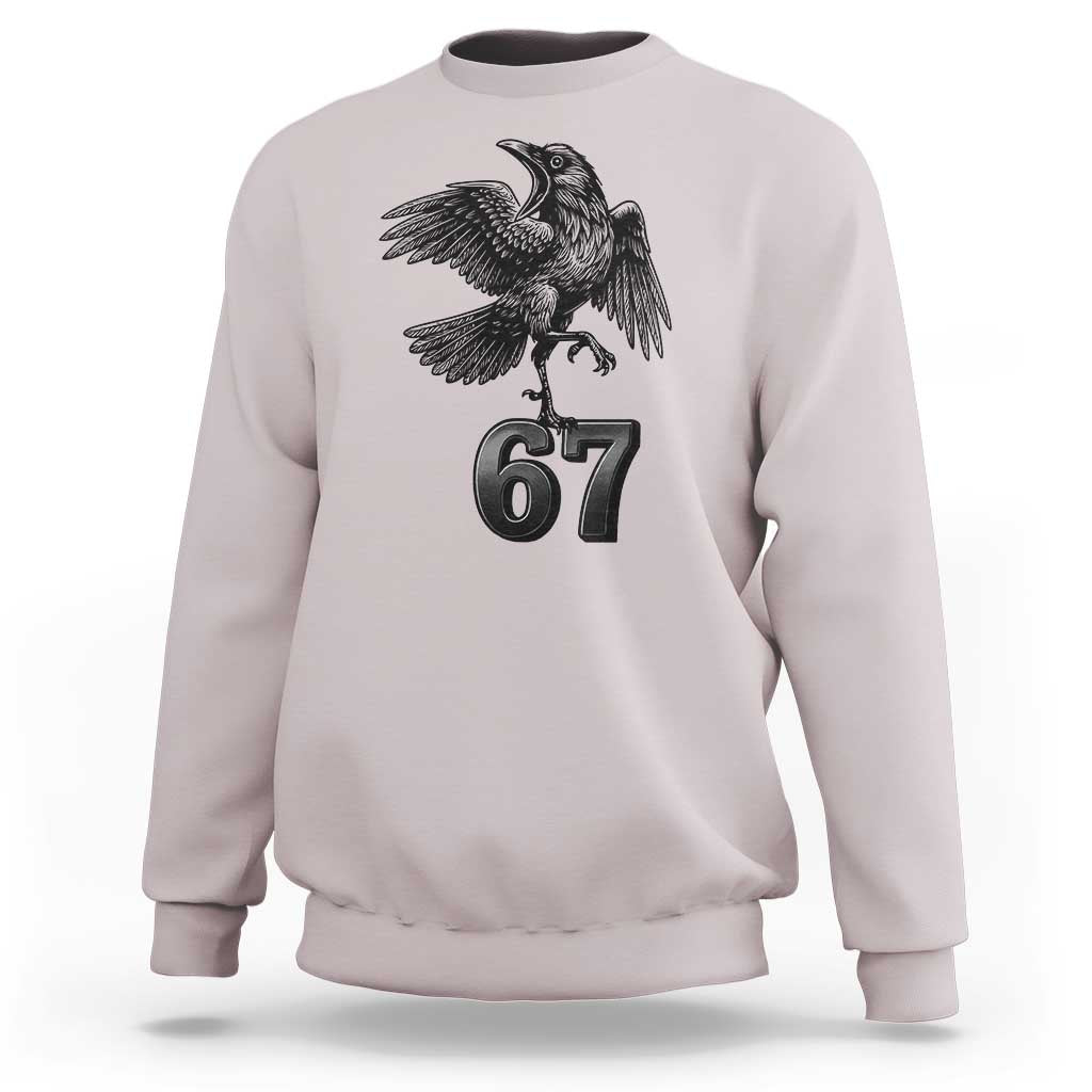 Funny Raven Brainrot Six Seven Meme Gift Sweatshirt - Wonder Print Shop