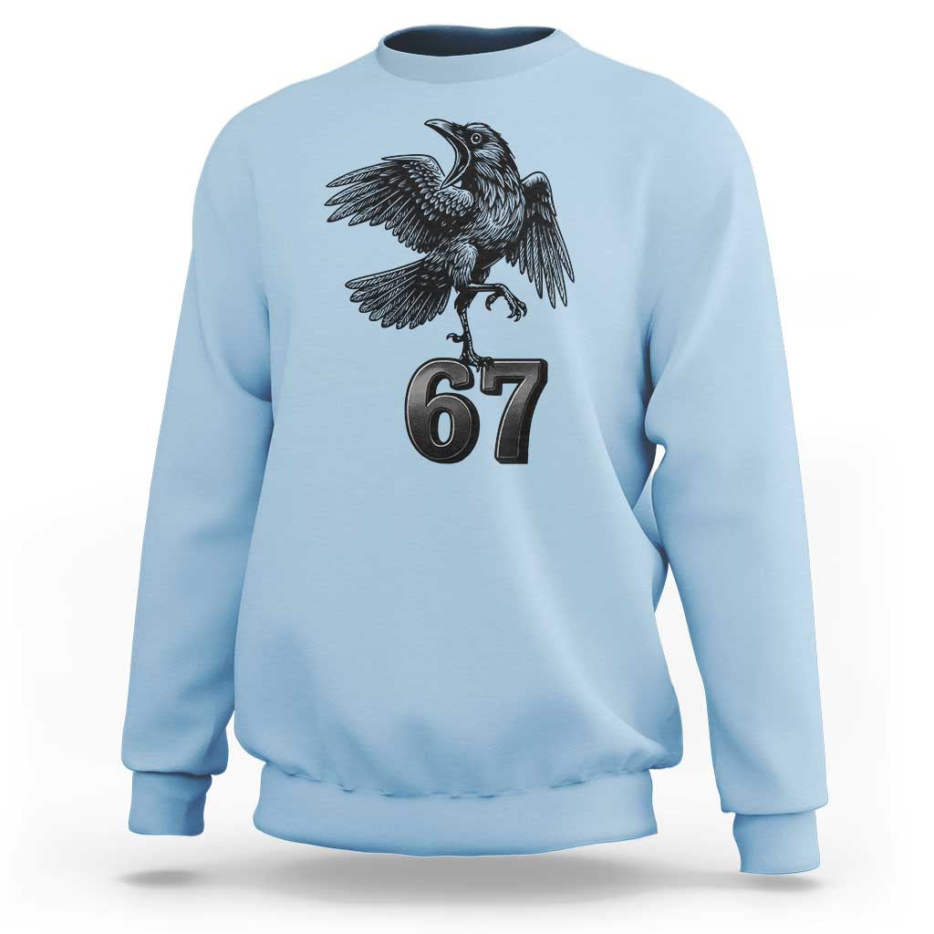 Funny Raven Brainrot Six Seven Meme Gift Sweatshirt - Wonder Print Shop