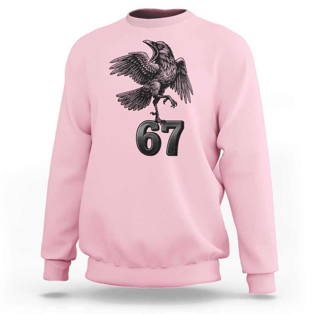 Funny Raven Brainrot Six Seven Meme Gift Sweatshirt - Wonder Print Shop