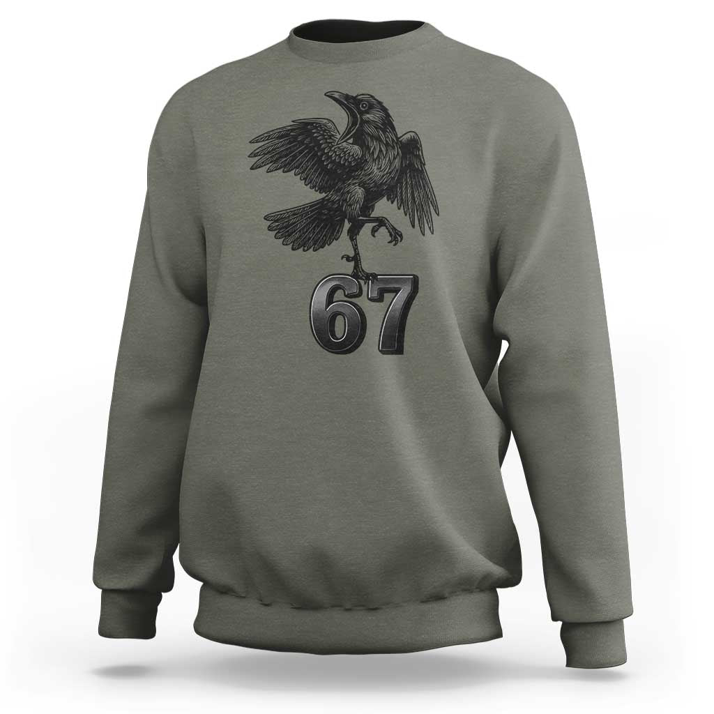 Funny Raven Brainrot Six Seven Meme Gift Sweatshirt - Wonder Print Shop