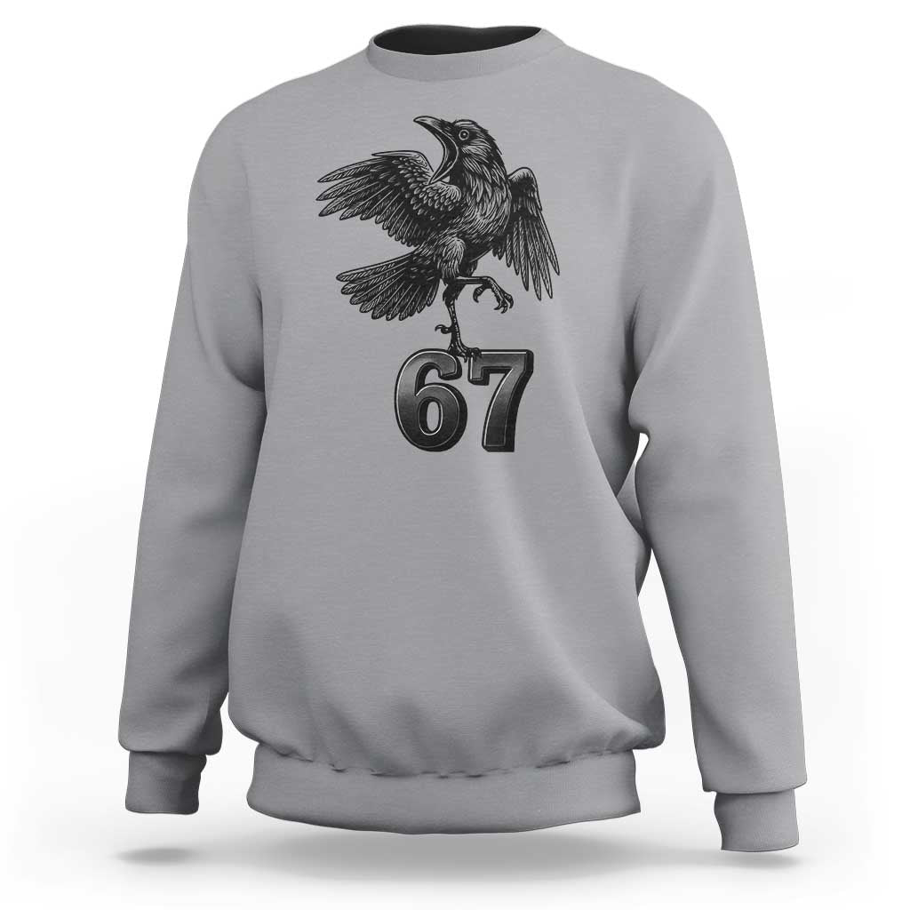 Funny Raven Brainrot Six Seven Meme Gift Sweatshirt - Wonder Print Shop