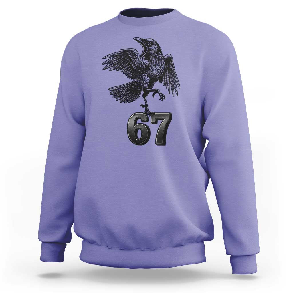 Funny Raven Brainrot Six Seven Meme Gift Sweatshirt - Wonder Print Shop