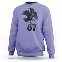 Funny Raven Brainrot Six Seven Meme Gift Sweatshirt - Wonder Print Shop