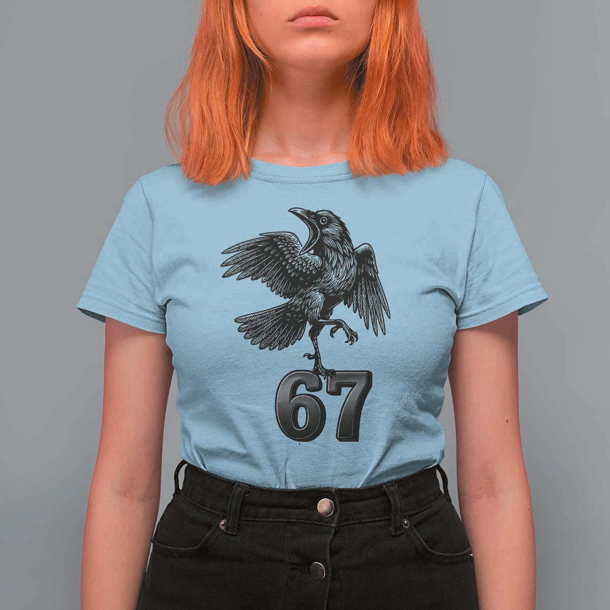 Funny Raven Brainrot Six Seven Meme Gift T Shirt For Women - Wonder Print Shop