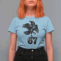 Funny Raven Brainrot Six Seven Meme Gift T Shirt For Women - Wonder Print Shop