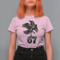 Funny Raven Brainrot Six Seven Meme Gift T Shirt For Women - Wonder Print Shop
