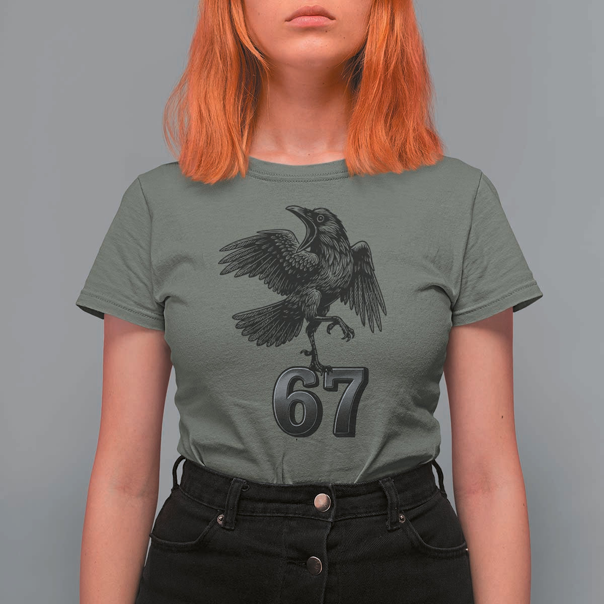 Funny Raven Brainrot Six Seven Meme Gift T Shirt For Women - Wonder Print Shop