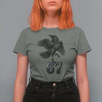 Funny Raven Brainrot Six Seven Meme Gift T Shirt For Women - Wonder Print Shop
