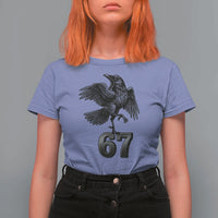 Funny Raven Brainrot Six Seven Meme Gift T Shirt For Women - Wonder Print Shop