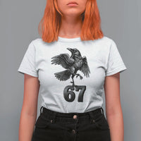 Funny Raven Brainrot Six Seven Meme Gift T Shirt For Women - Wonder Print Shop