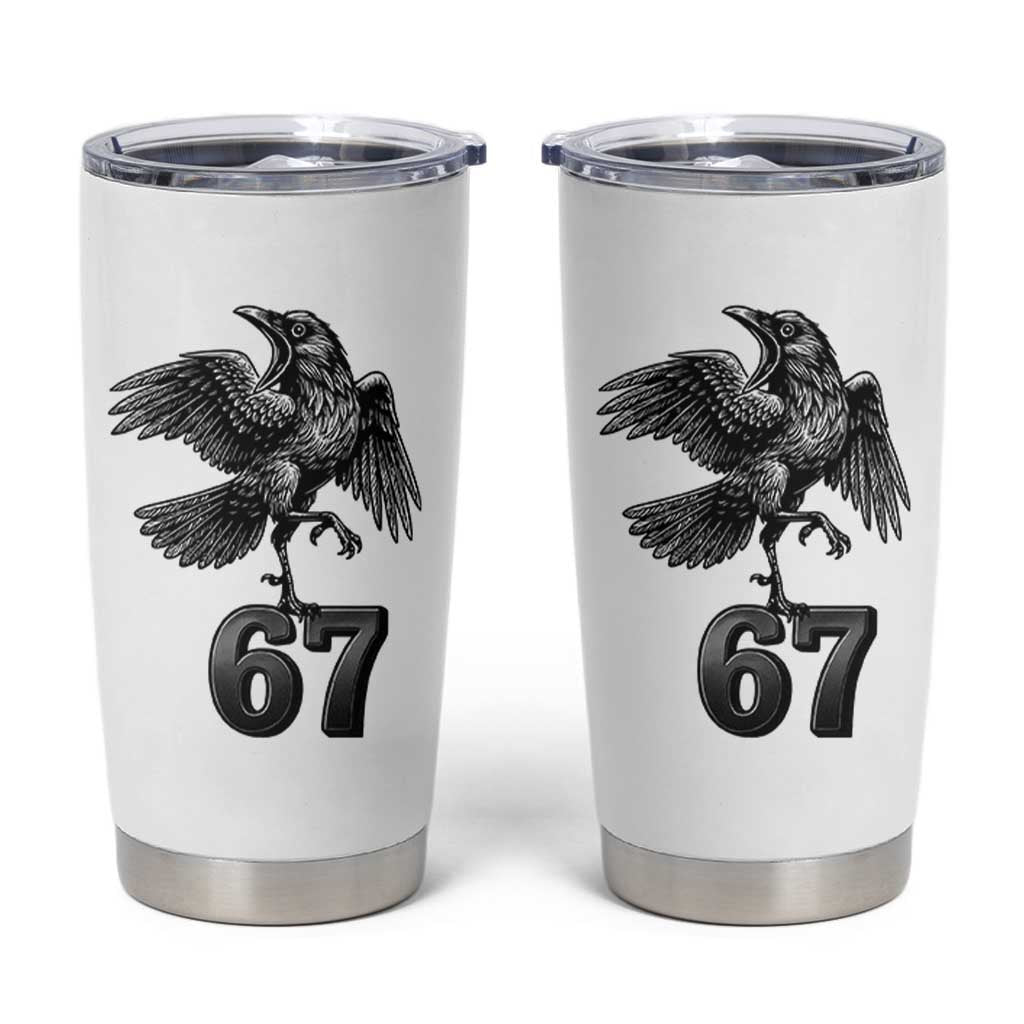 Funny Raven Brainrot Six Seven Meme Gift Tumbler Cup - Wonder Print Shop